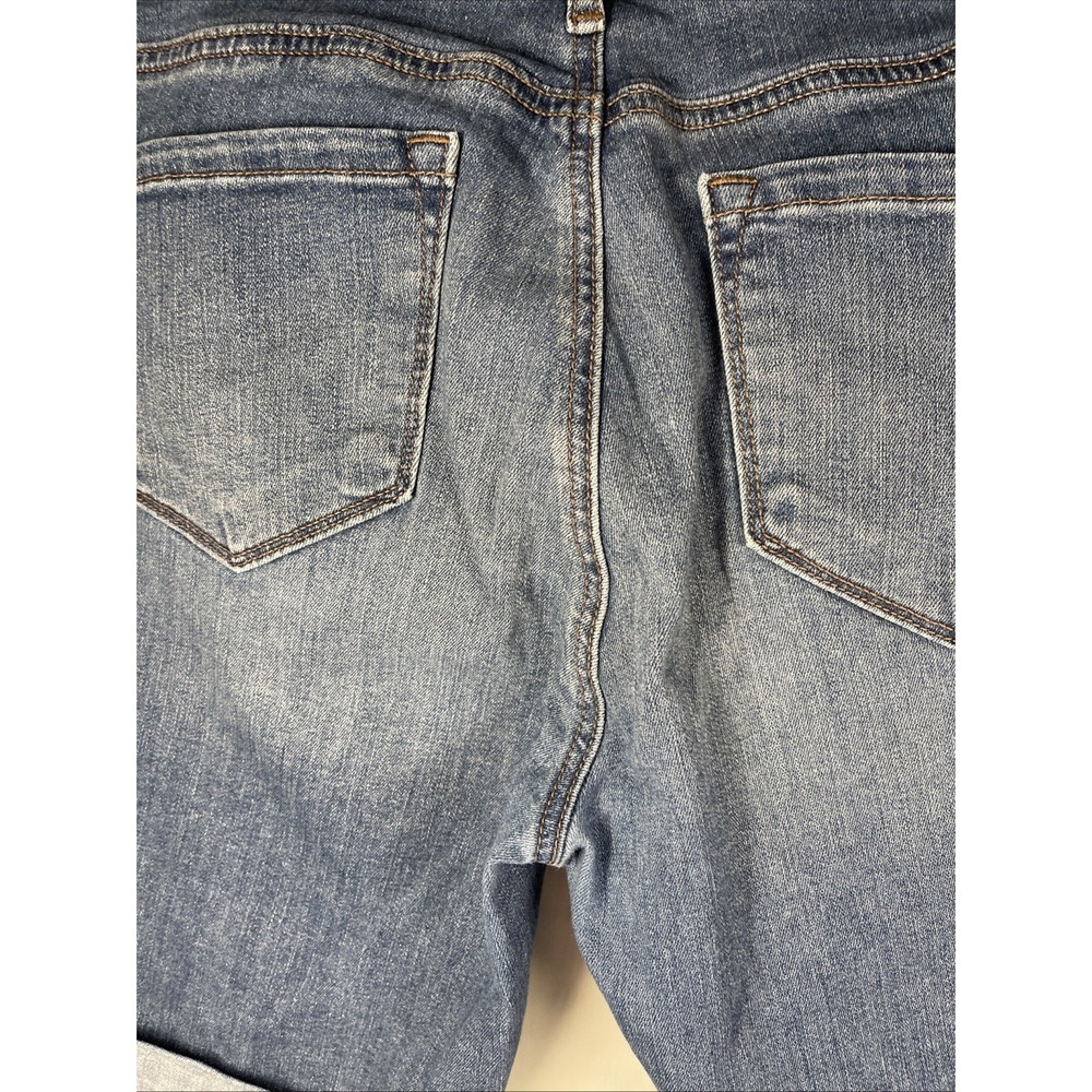 Ann Taylor Loft Jean Shorts Womens Size 12 Modern Cut Medium Wash Cuffed Stretch - Picture 11 of 14